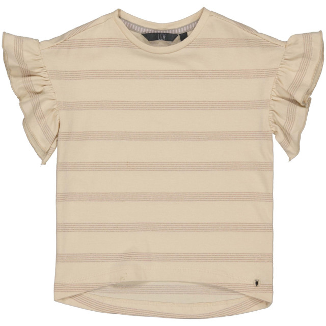 Levv Meisjes t-shirt leslien aop creme stripe 141579828 large