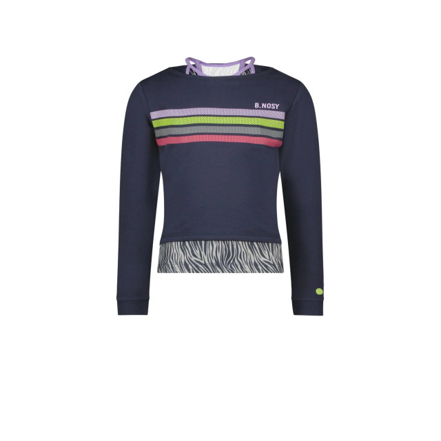 B.Nosy Meisjes sweater met losse top stripes navy 141577832 large