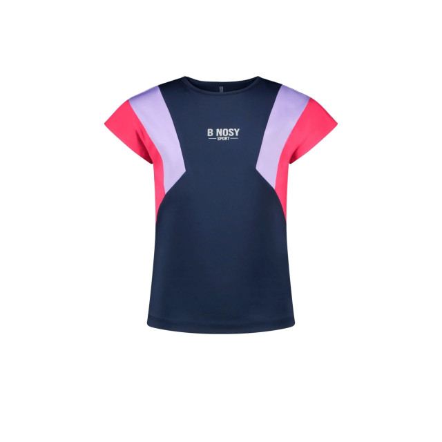 B.Nosy Meisjes t-shirt gekleurde mouwen b.active sporty navy 141577834 large