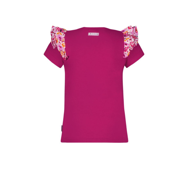 B.Nosy Meisjes t-shirt met contrast ruches festival fuchsia 141577896 large