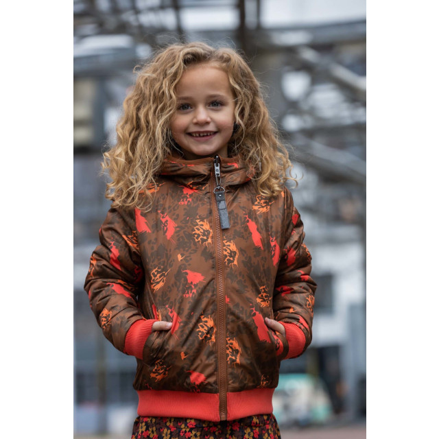 Quapi Meisjes reversible winterjas ria aop rust leopard 138017334 large