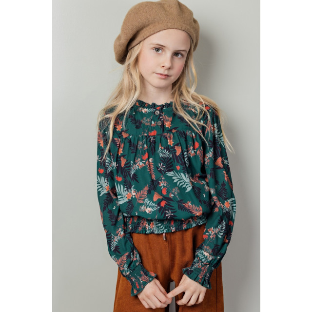 NoNo Meisjes blouse tessa aop forest winter smaragd 138287775 large