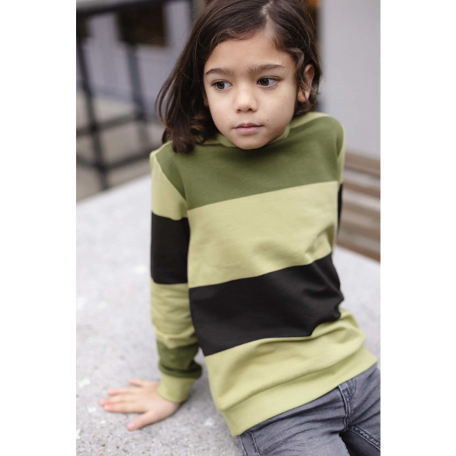 Levv Jongens sweater alwin aop olive light stripe 138980119 large