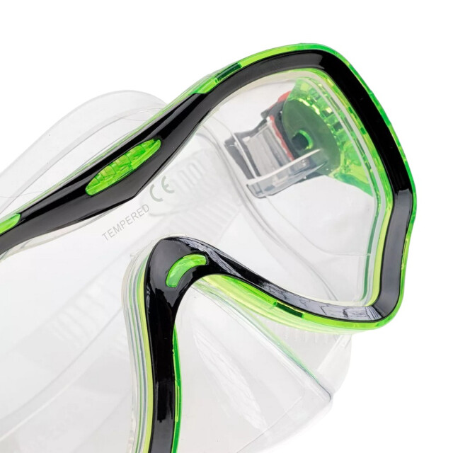 Aquawave Unisex volwassen gozo duikmasker UTIG2720_greenblacktransparent large