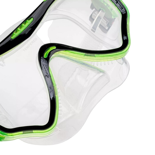 Aquawave Unisex volwassen gozo duikmasker UTIG2720_greenblacktransparent large