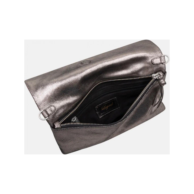 Legend Dames tas-clutch-100% leer-one size-lynn- Lynn silver large