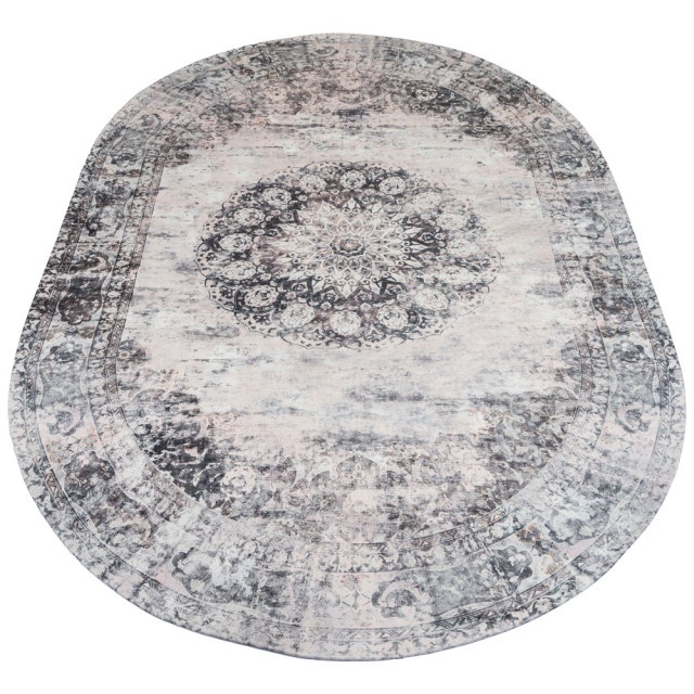 Veer Carpets Vloerkleed viola antraciet ovaal 160 x 230 cm 2648897 large