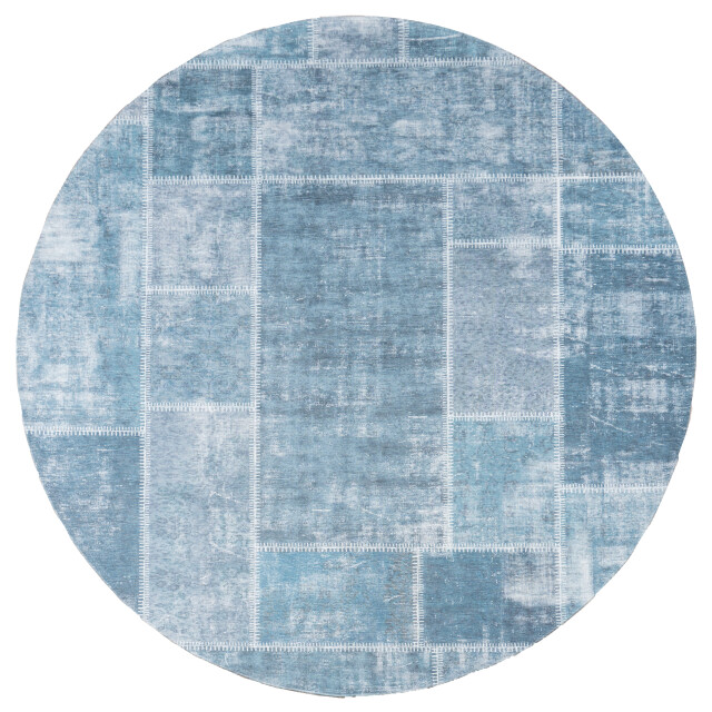 Veer Carpets Karpet mijnen rond grijs/blauw ø120 cm 2648012 large