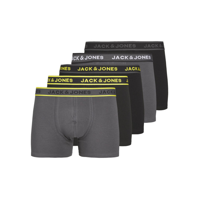 Jack & Jones Heren boxershorts trunks jacspeed zwart/grijs 5-pack 12250614 large