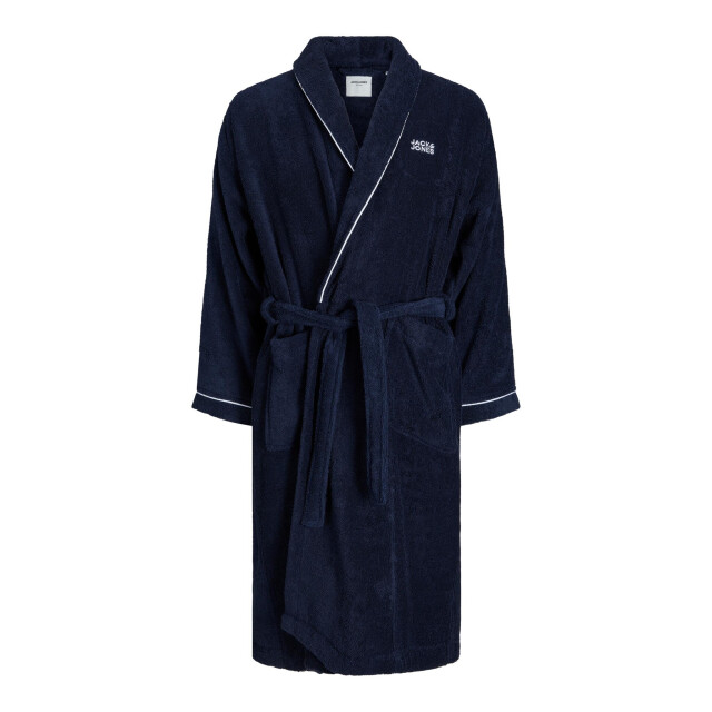 Jack & Jones Badjas heren badstof jacpiping bathrobe navy r 12245342-Blauw large