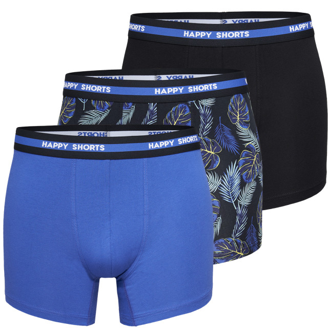 Happy Shorts 3-pack boxershorts heren hawaii zwart/blauw HS-J-909 large