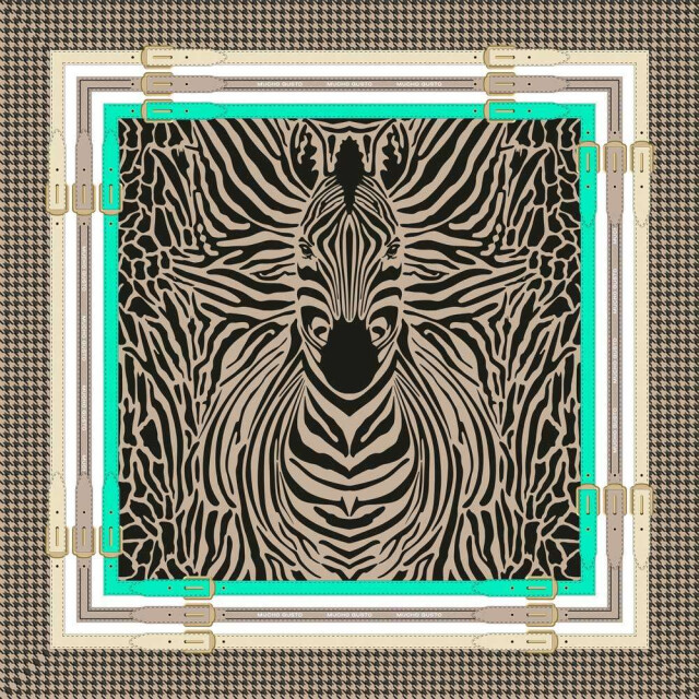 Mucho Gusto Jurk francis bay beige zebra met riem details Jurk Francis Bay Beige Zebra met Riem Details large