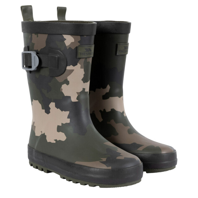 Trespass Kinder/kinder puddle camo wellington laarzen UTTP5971_greenbrownblack large