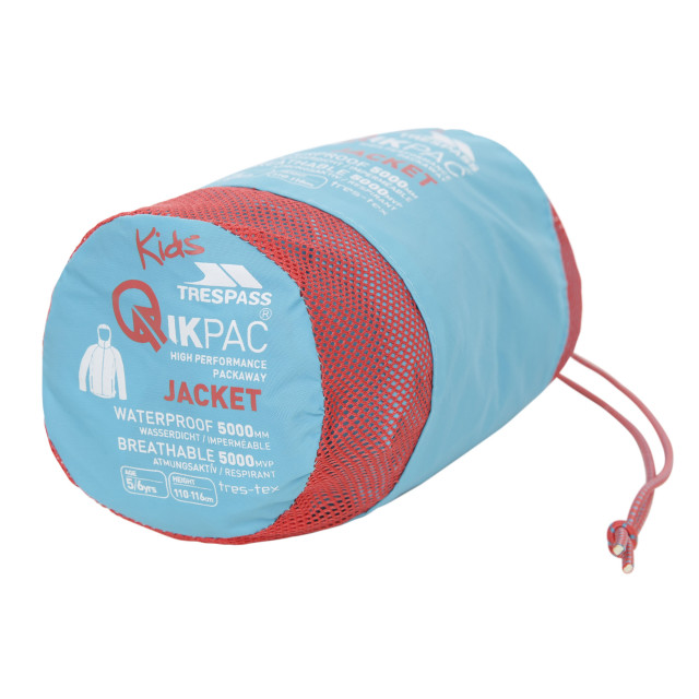 Trespass Kinderen/kinderen qikpac waterdichte packaway jacket UTTP463_aquatic large