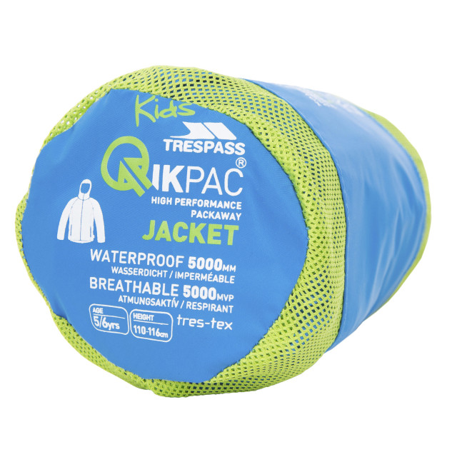 Trespass Kinderen/kinderen qikpac waterdichte packaway jacket UTTP463_cobalt large