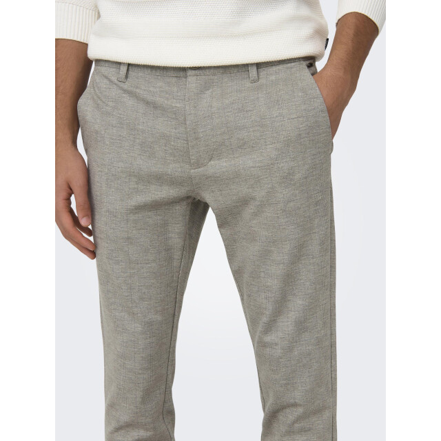 Only & Sons onsmark slim check 020919 pant noos 22028113 chinchilla 05519.829.0133 large