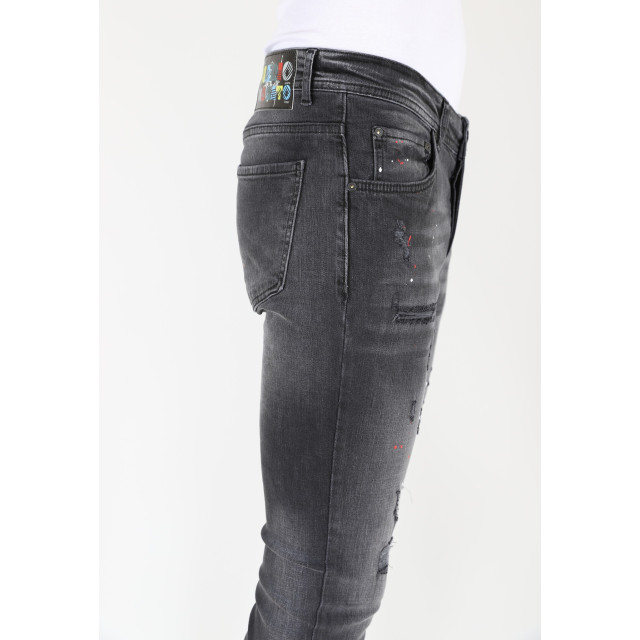 Mario Morato Ripped biker jeans met verfspatten slimfit 1979 / 107 large