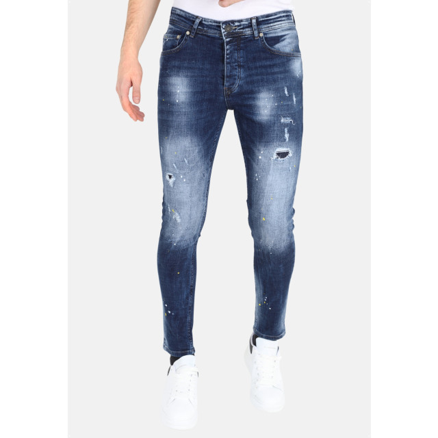 Mario Morato Paint splatter jeans slim fit met gaten mm116 1979 / 116 large