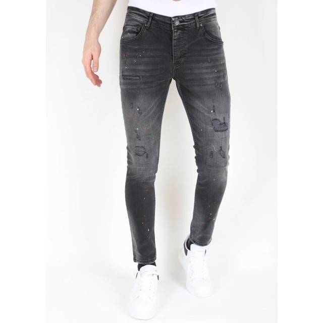 Mario Morato Ripped biker jeans met verfspatten slimfit 1979 / 107 large