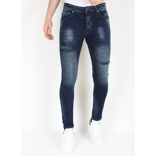 Mario Morato Donker stonewash jeans met gaten strech mm120 1979 / 120 large