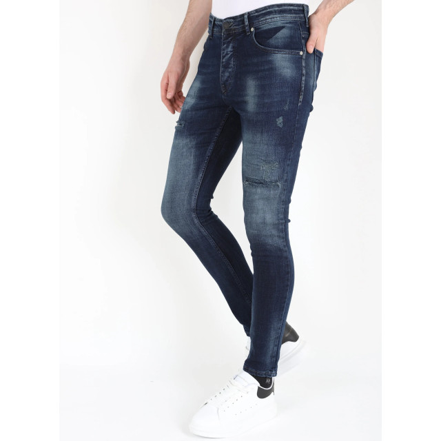 Mario Morato Donker stonewash jeans met gaten strech mm120 1979 / 120 large