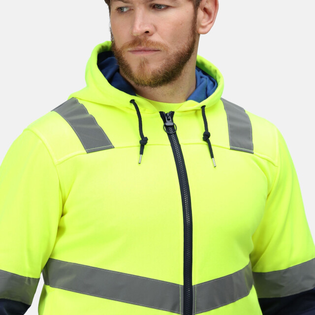 Regatta Heren pro hi-vis full zip jas UTRG6531_yellownavy large