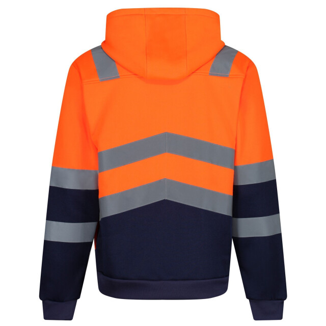 Regatta Heren pro hi-vis full zip jas UTRG6531_orangenavy large