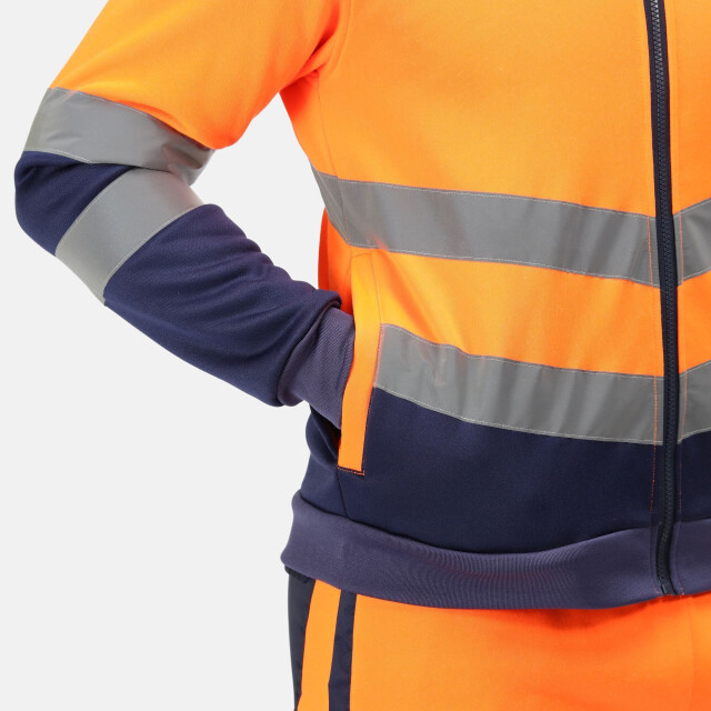 Regatta Heren pro hi-vis full zip jas UTRG6531_orangenavy large