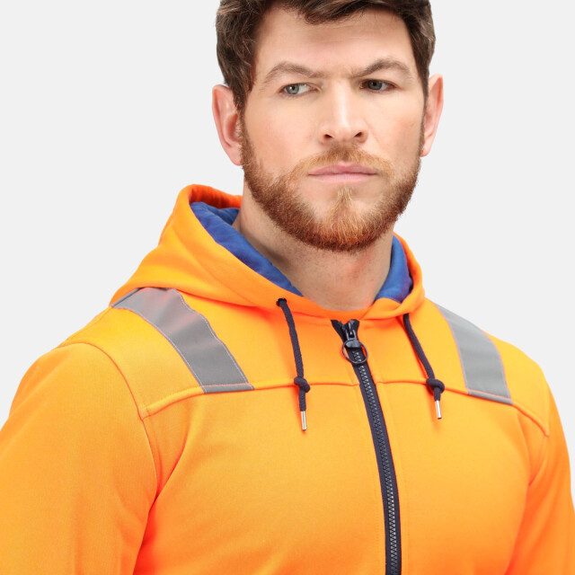 Regatta Heren pro hi-vis full zip jas UTRG6531_orangenavy large