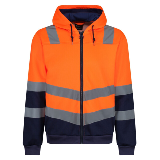 Regatta Heren pro hi-vis full zip jas UTRG6531_orangenavy large
