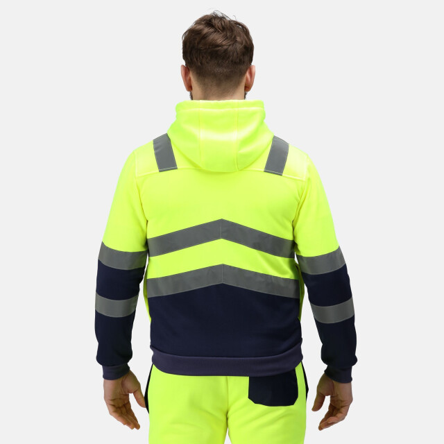 Regatta Heren pro hi-vis full zip jas UTRG6531_yellownavy large
