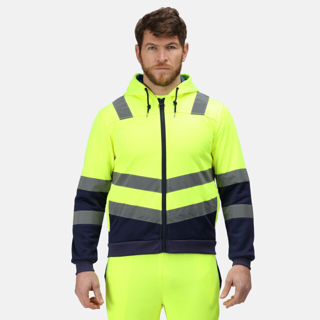 Regatta Heren pro hi-vis full zip jas UTRG6531_yellownavy large