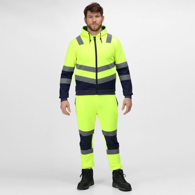 Regatta Heren pro hi-vis full zip jas UTRG6531_yellownavy large