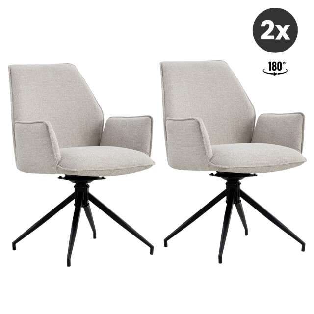 Multifurn 2x collectables jill eetkamerstoel linnen (set van 2) 2650076 large