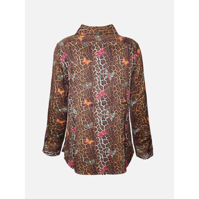 Mucho Gusto Blouse saint-denis luipaardprint met kleurrijke vlinders Blouse Saint-Denis Luipaardprint met kleurrijke vlinders large