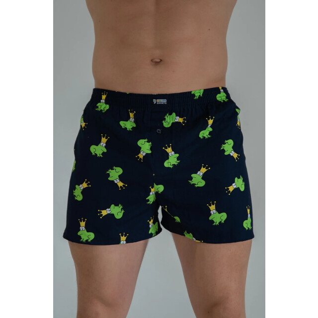 Happy Shorts Wijde boxershort heren kikker met kroon print HS-223 large