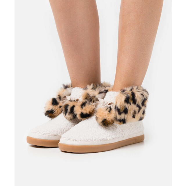 Toms Celeste natural faux shearling/ leopard pantoffel 10016795 large