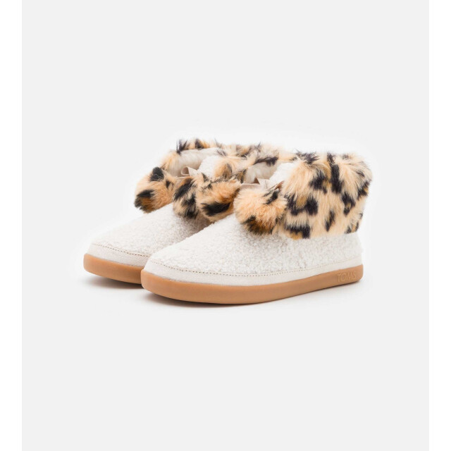 Toms Celeste natural faux shearling/ leopard pantoffel 10016795 large