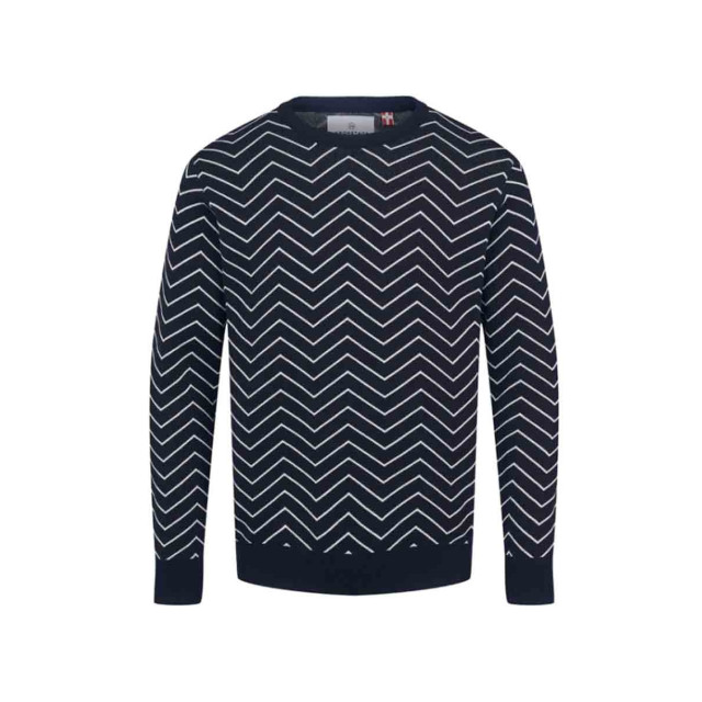 Kronstadt Ks3795 zig-zag cotten knit navy KS3795 large