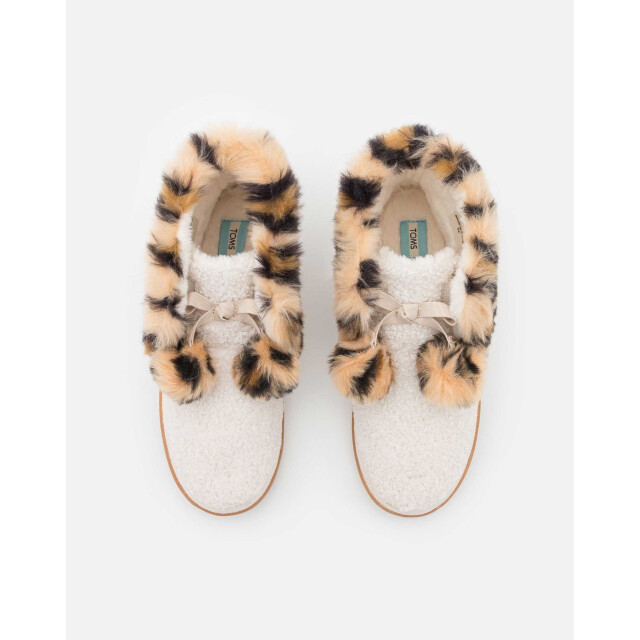 Toms Celeste natural faux shearling/ leopard pantoffel 10016795 large