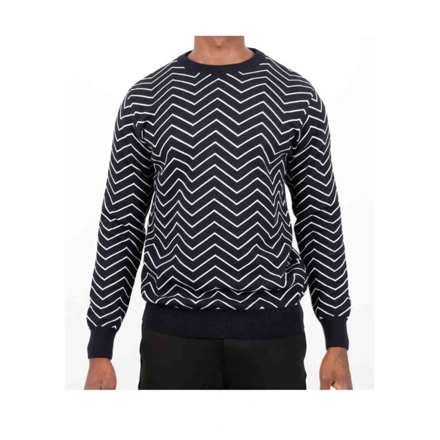 Kronstadt Ks3795 zig-zag cotten knit navy KS3795 large