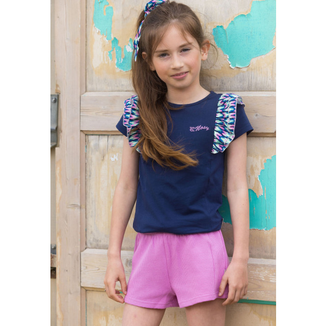 B.Nosy Meisjes t-shirt met ruches op de schouders navy 142501882 large