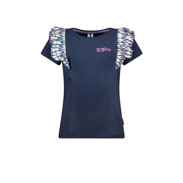 B.Nosy Meisjes t-shirt met ruches op de schouders navy 142501882 large