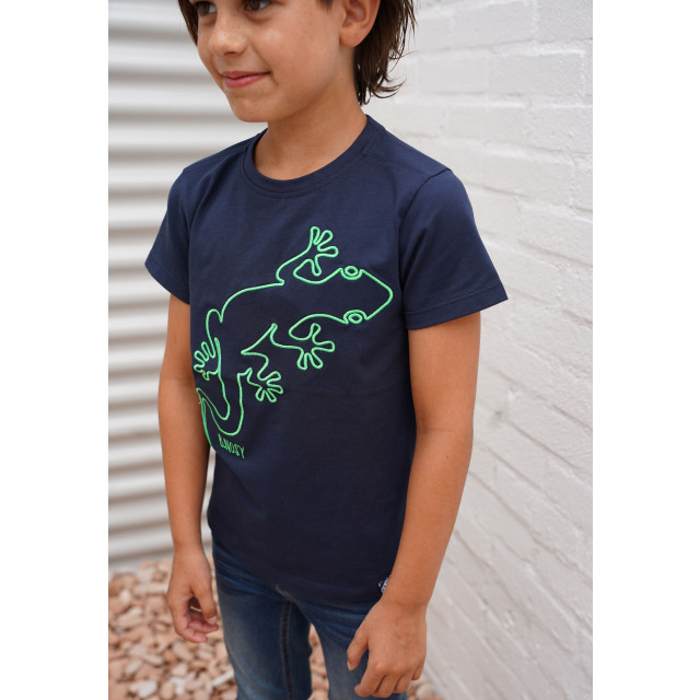 B.Nosy Jongens t-shirt neon green gecko navy 142501803 large