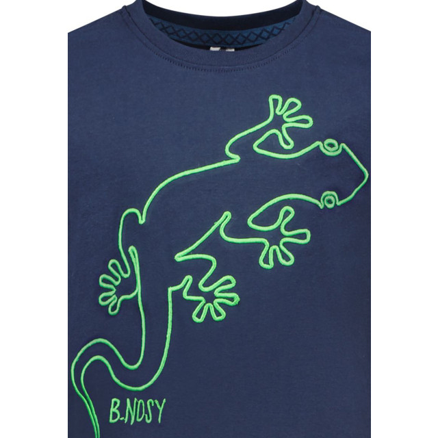 B.Nosy Jongens t-shirt neon green gecko navy 142501803 large