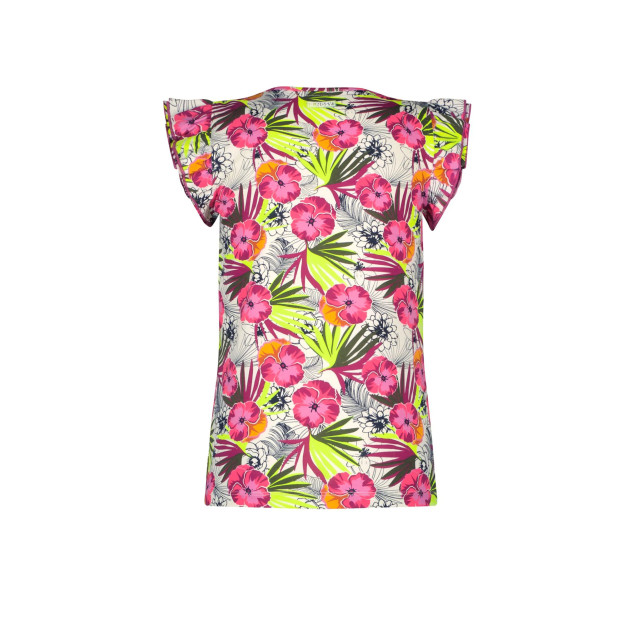 B.Nosy Meisjes t-shirt met ruches aop flowers dazzling 142501756 large