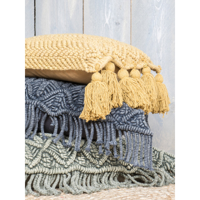 Veer Carpets Kussen macramé blue 50 x 50 cm 2647507 large