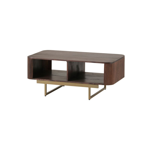 Nijwie Salontafel met 2 open vakken, mango warm walnut 2814009 large