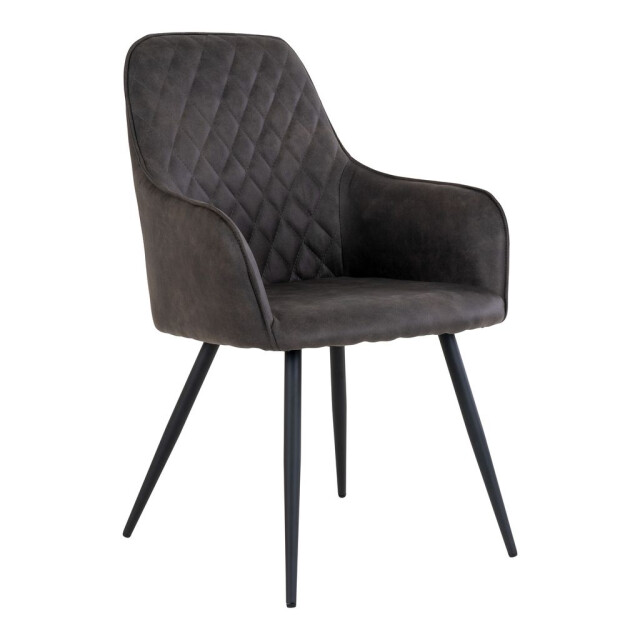 House Nordic Harbo dining chair dining chair in microfiber, dark grey with black legs, hn1229 2814146 large