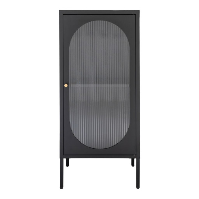 House Nordic Adelaide display cabinet display cabinet in black with rippled glass door 35x50x110 cm 2810022 large